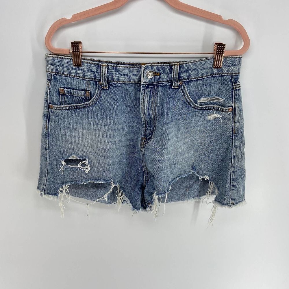 Wild fable acid wash distress jean short high rise womens 12